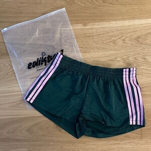 edikted athletic shorts in green and pink size small